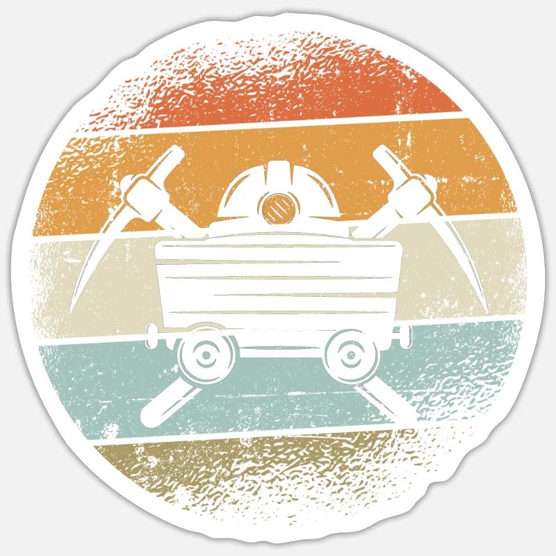 Exploitation minière - Sticker taille S (10 x 10 cm) - blanc mat