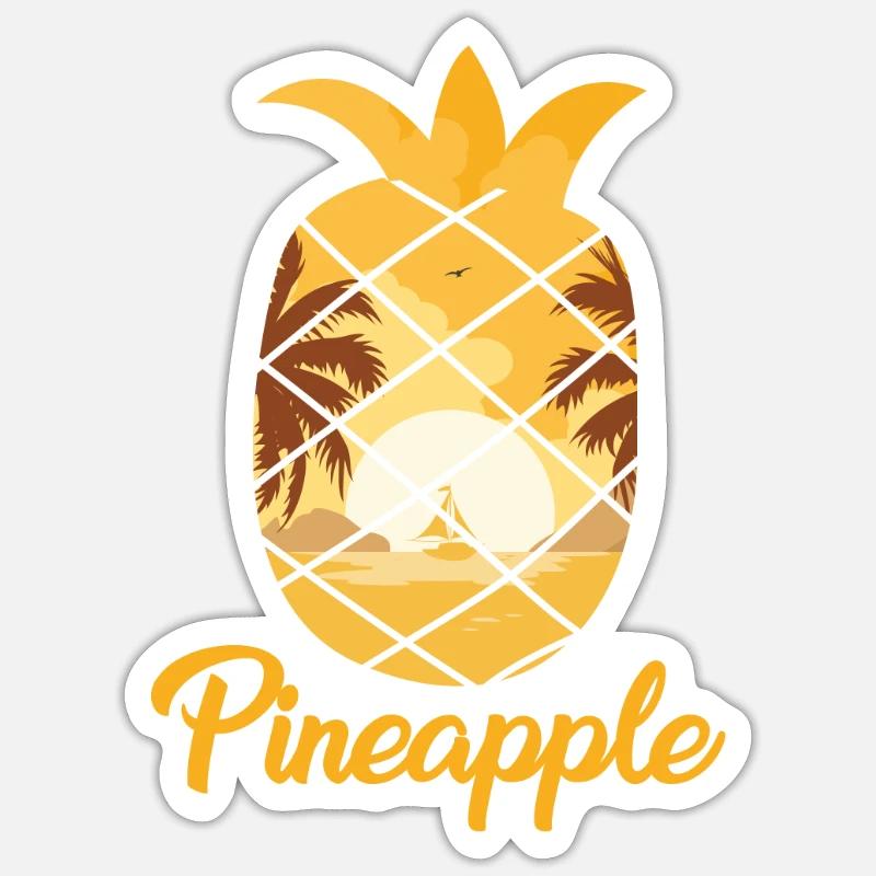 Ananas - Sticker taille S (10 x 10 cm) - blanc mat