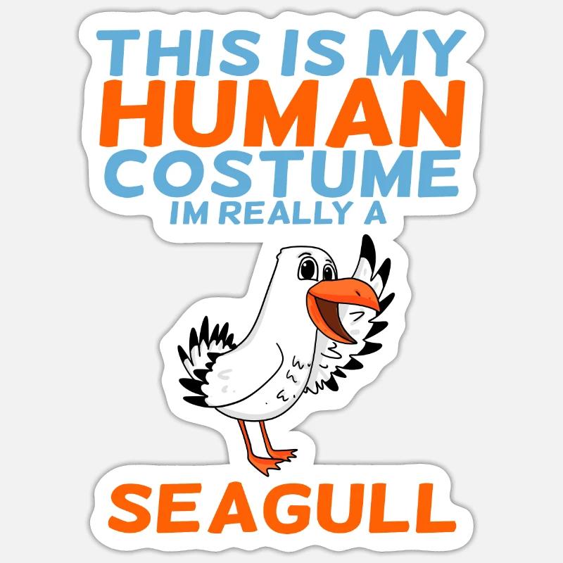 Möwe - Sticker Größe S (10 x 10 cm) - Mattweiß