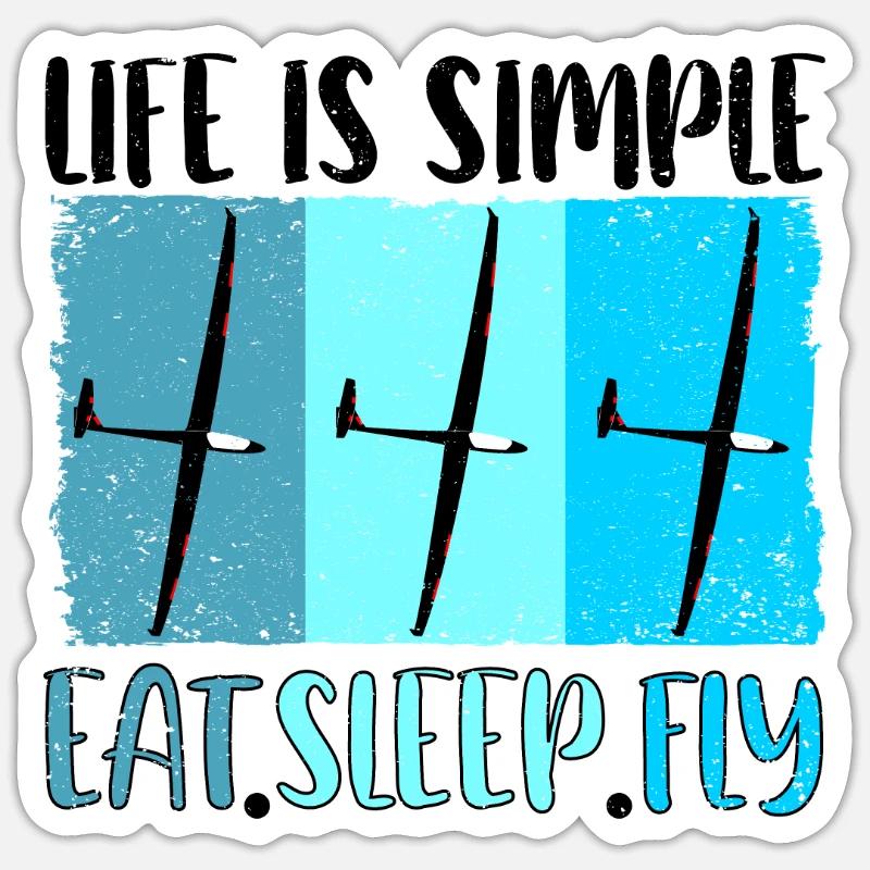 Glider Gliding Gliding Glider - Sticker size S (10 x 10 cm) - white matte