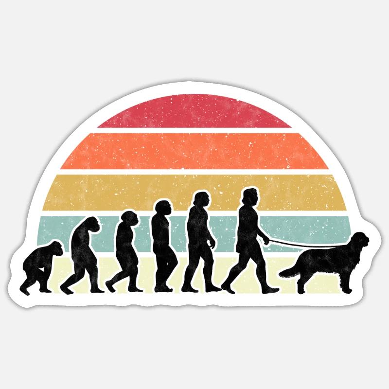 Flat Coated Retriever Evolution Retriever Gift - Sticker size S (10 x 10 cm) - white matte