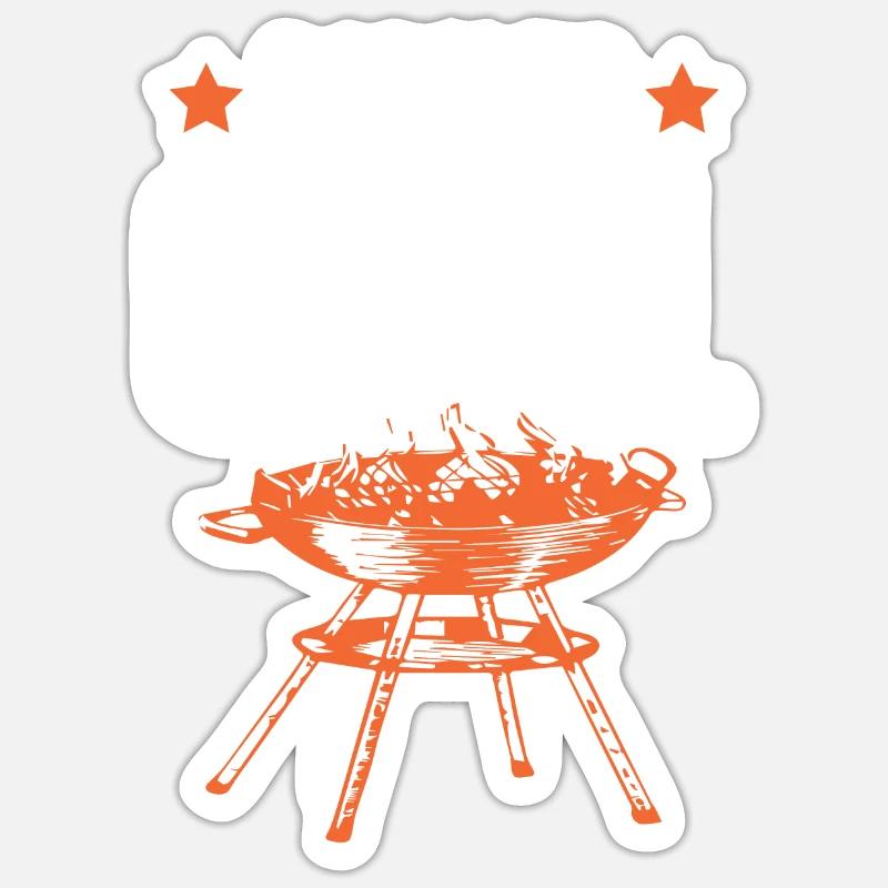 born to grill - Sticker taille S (10 x 10 cm) - blanc mat