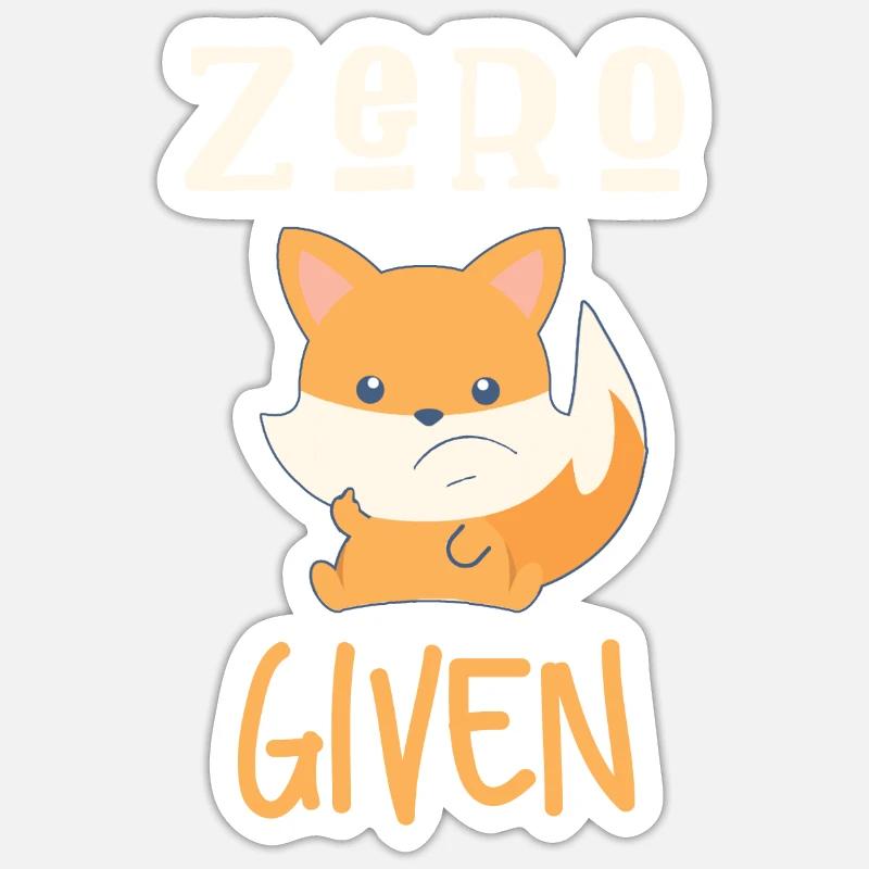 Zero Fox Given - Sticker taille S (10 x 10 cm) - blanc mat