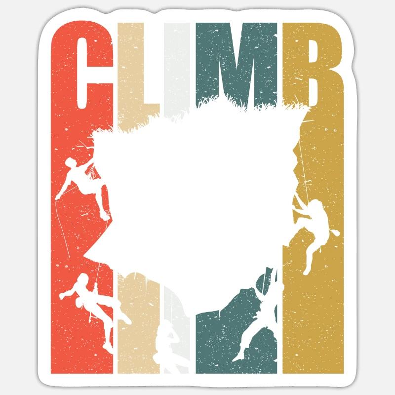 Rock Climbing Climber Climb - Sticker taille S (10 x 10 cm) - blanc mat