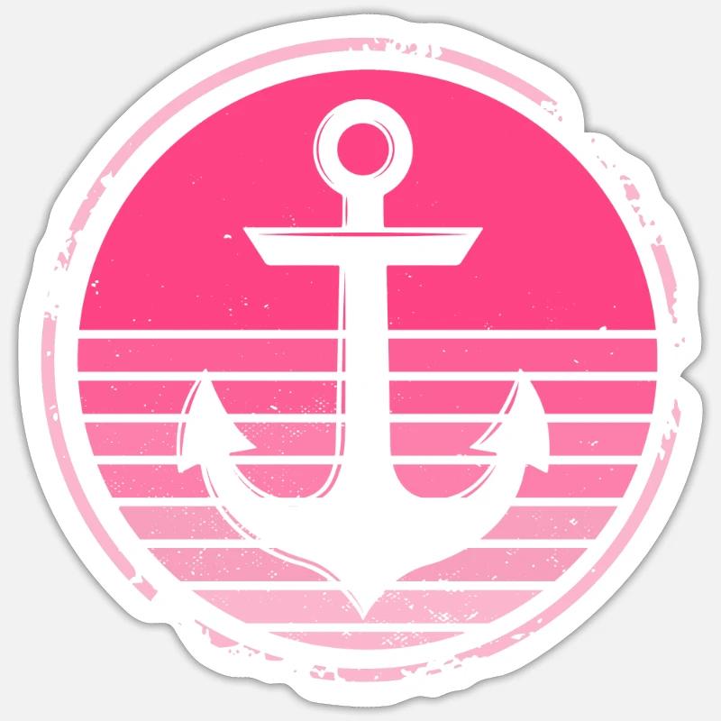 Anker Schiff Segeln Geschenk - Sticker Größe S (10 x 10 cm) - Mattweiß