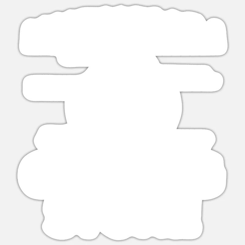 Pierre de curling - Sticker taille S (10 x 10 cm) - blanc mat