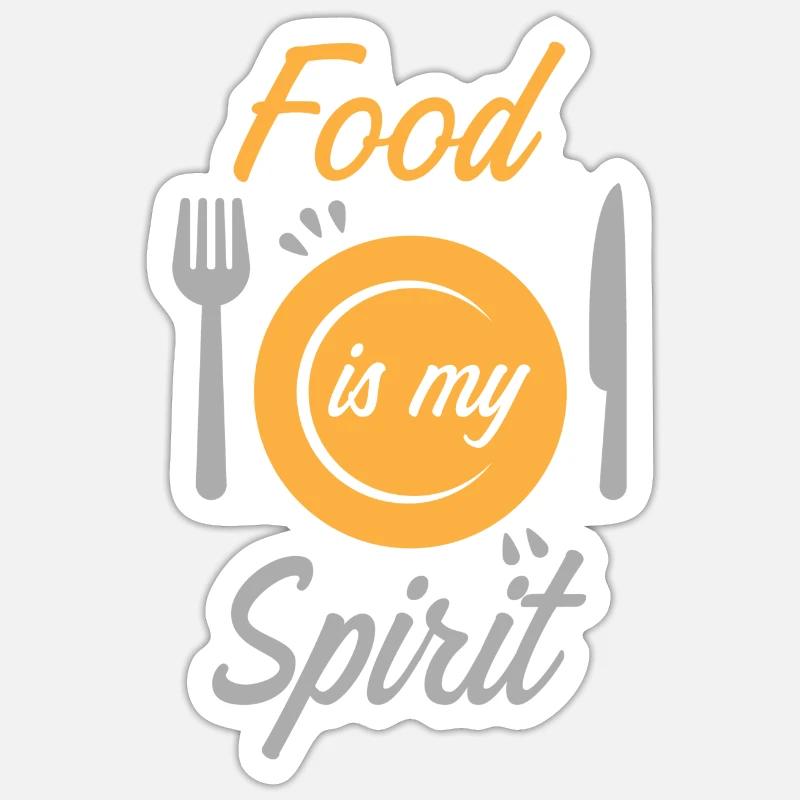 Essen Spruch lustig - Sticker Größe S (10 x 10 cm) - Mattweiß
