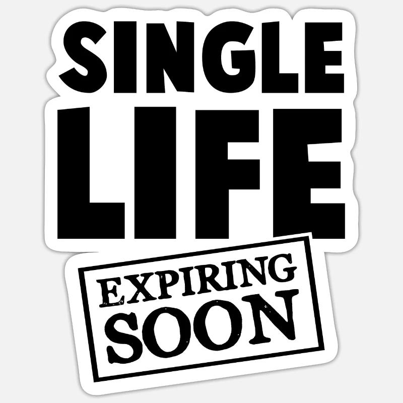 single leben bräutigam - Sticker Größe S (10 x 10 cm) - Mattweiß
