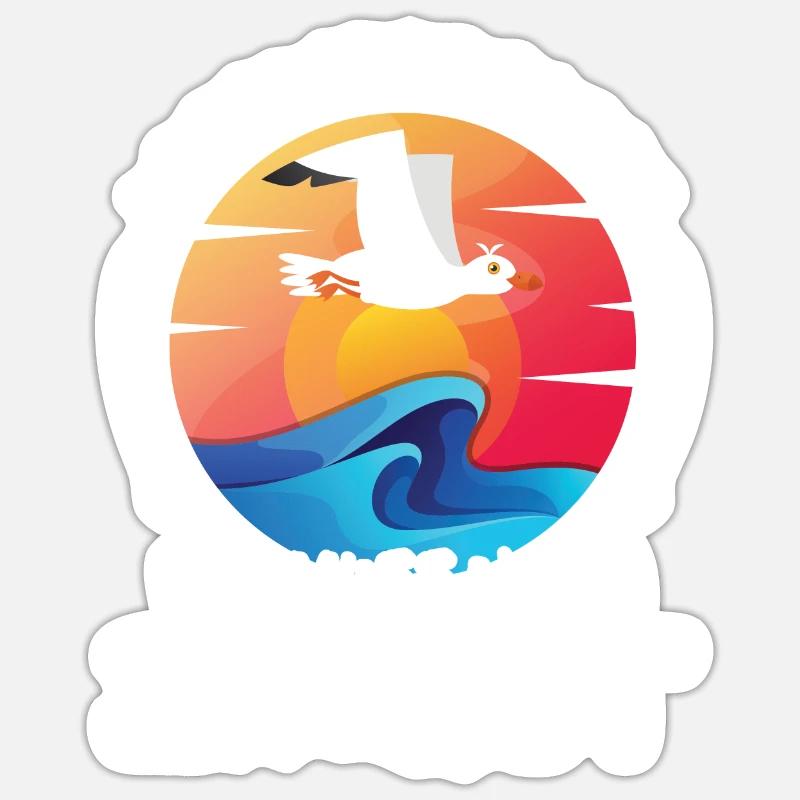 Lasst mich durch nach Zingst Möwe Sonne Strand - Sticker Größe S (10 x 10 cm) - Mattweiß