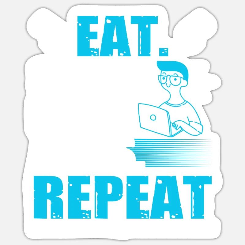 Eat Sleep Build Apps Repeat Web Developer Fan Sticker size S (10 x 10 cm)