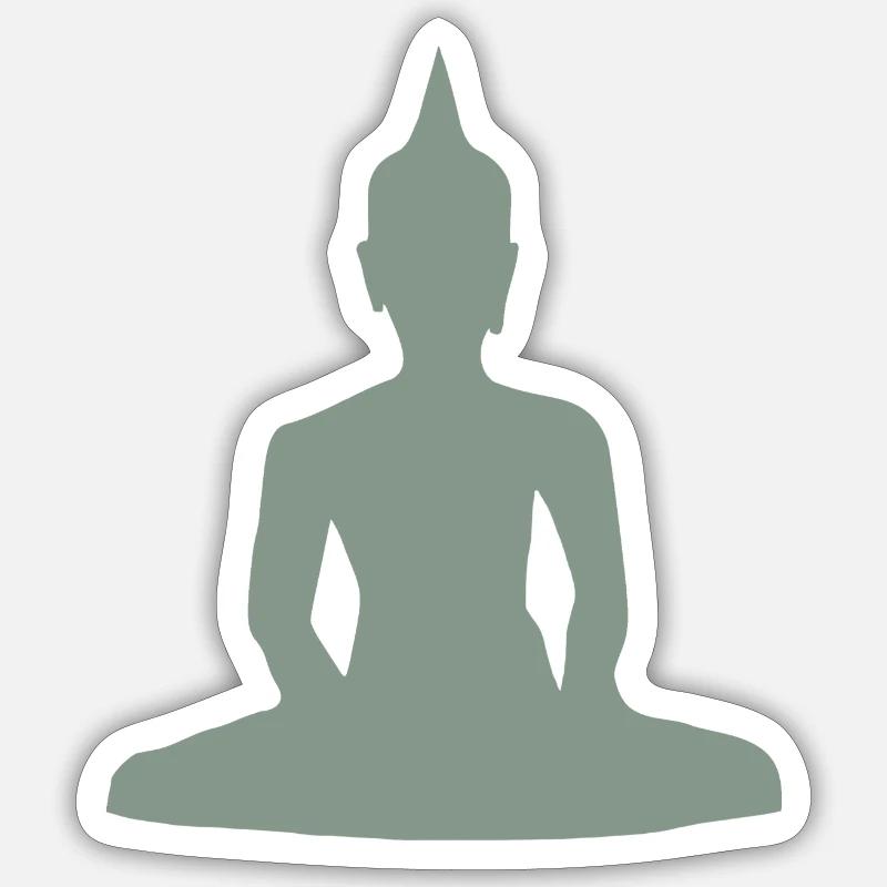 litte buddha - Sticker taille S (10 x 10 cm) - blanc mat