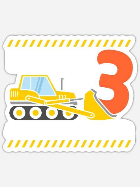3. Geburtstag - Sticker Größe S (10 x 10 cm) - Mattweiß