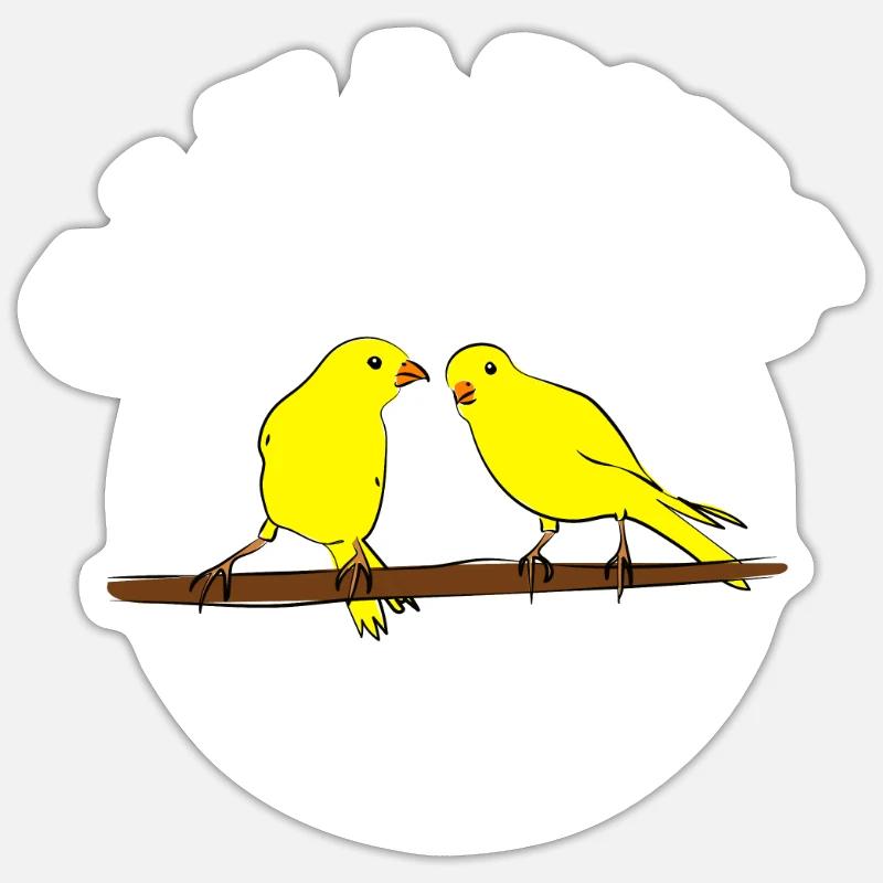 canaries - Sticker size S (10 x 10 cm) - white matte