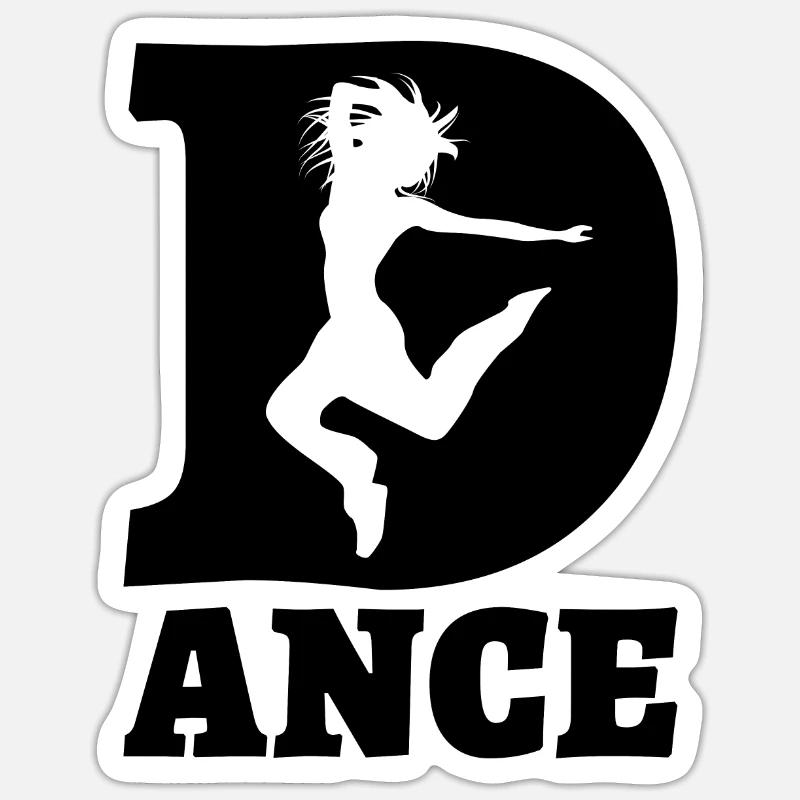 dance - Sticker taille S (10 x 10 cm) - blanc mat