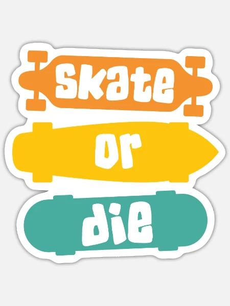 Skateboard Skateboarder Skater - Sticker Größe S (10 x 10 cm) - Mattweiß