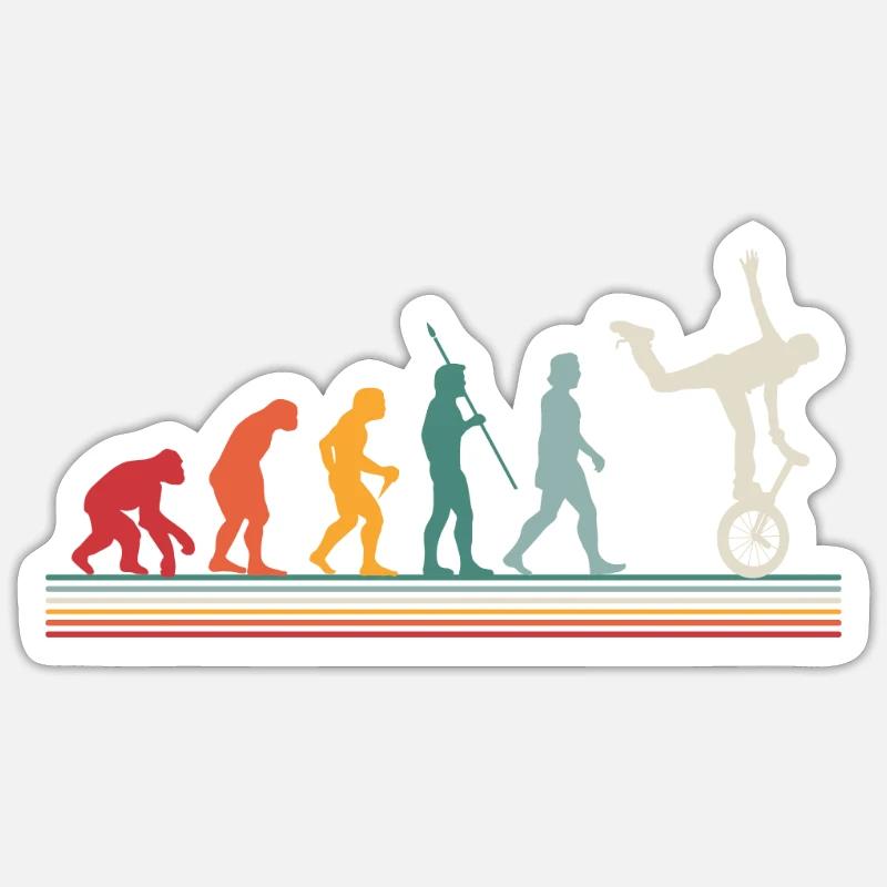 Evolution Unicycle Sport Bicycle Gift Sticker size S (10 x 10 cm)