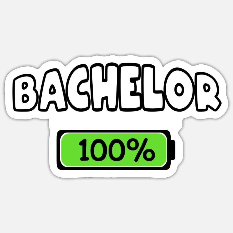 Bachelor Bachelor 100% Abschluss Studium Sticker Größe S (10 x 10 cm)