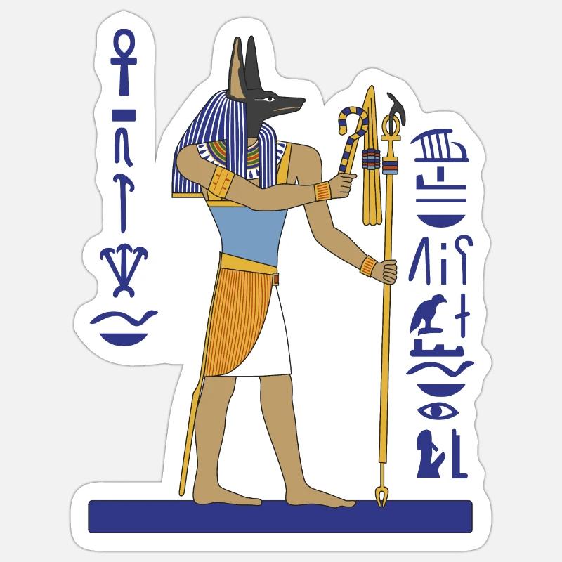 Anubis - Sticker Größe S (10 x 10 cm) - Mattweiß