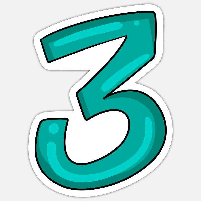 3 - Sticker Größe S (10 x 10 cm) - Mattweiß