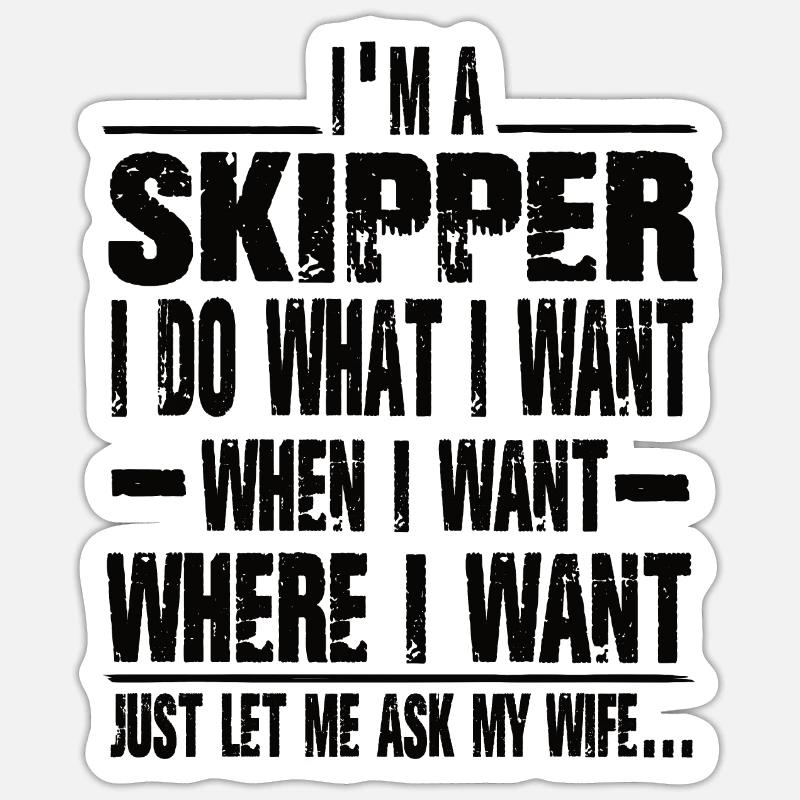 Skipper - Sticker taille S (10 x 10 cm) - blanc mat