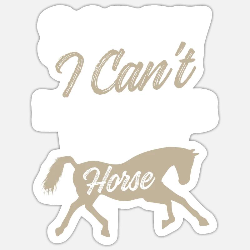 plans chevaux - Sticker taille S (10 x 10 cm) - blanc mat