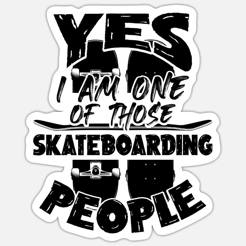 skateboarding spruch - Sticker taille S (10 x 10 cm) - blanc mat