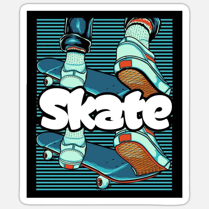 skate - Sticker Größe S (10 x 10 cm) - Mattweiß