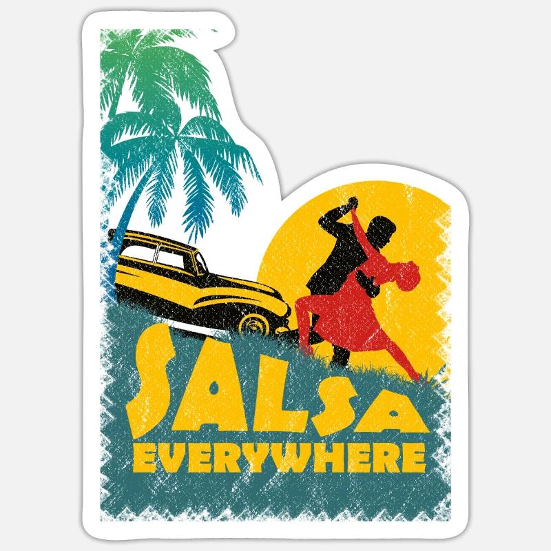 Salsa Dance Salsa Everywhere - Sticker size S (10 x 10 cm) - white matte