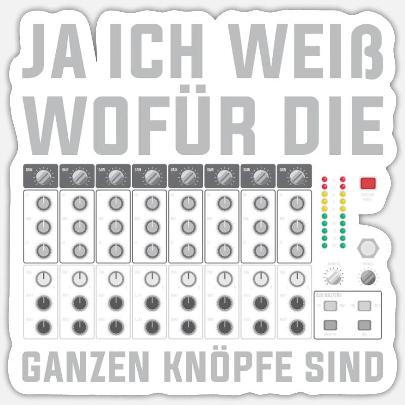 Tontechniker Sound Audio Engineer - Sticker Größe S (10 x 10 cm) - Mattweiß