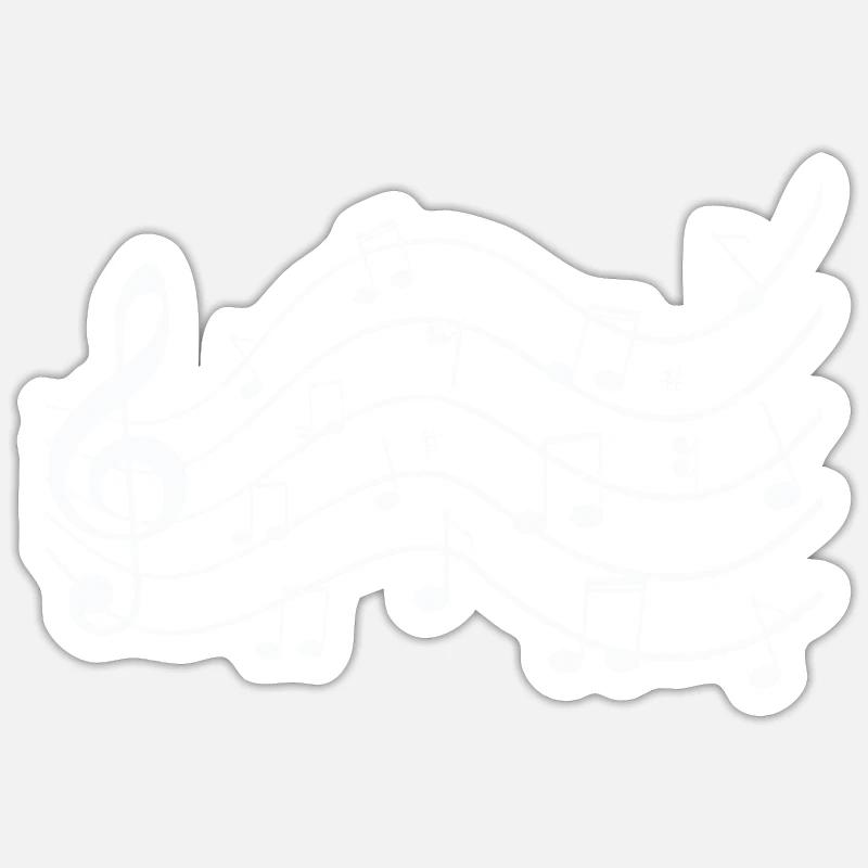 Notes Violin Clef Baskey - Sticker size S (10 x 10 cm) - white matte