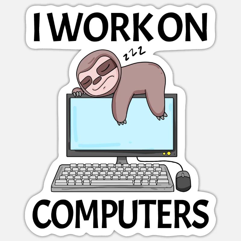 Computer Nerd Programmierer Herren Geschenk Sticker Größe S (10 x 10 cm)