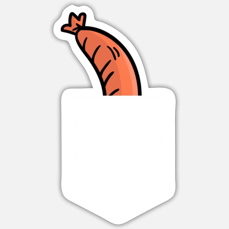 Sac à saucisses - Sticker taille S (10 x 10 cm) - blanc mat