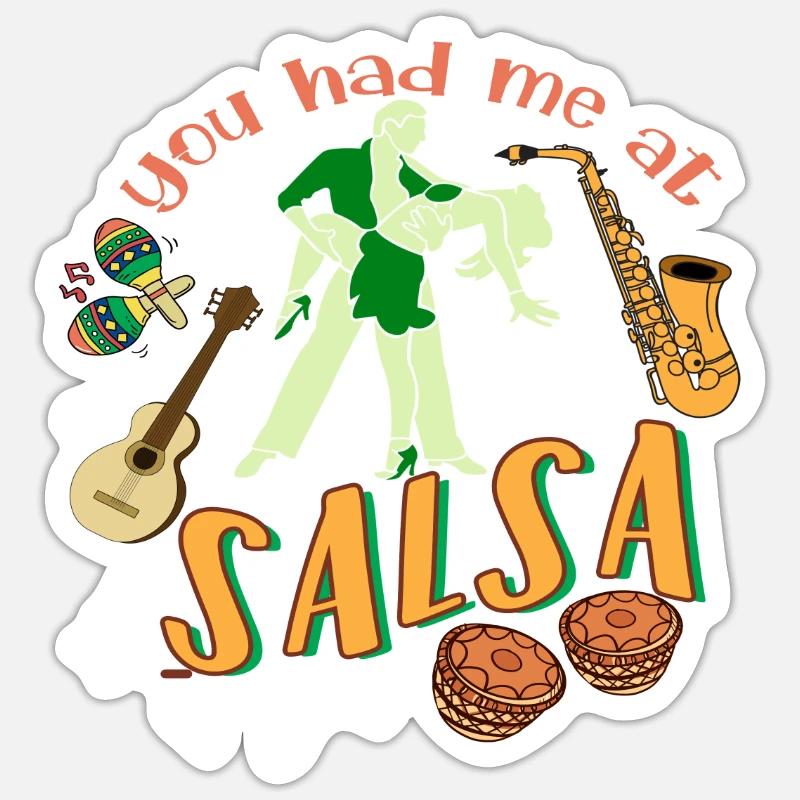 Salsa Danse Danse Professeur de danse Idée de cadeau - Sticker taille S (10 x 10 cm) - blanc mat
