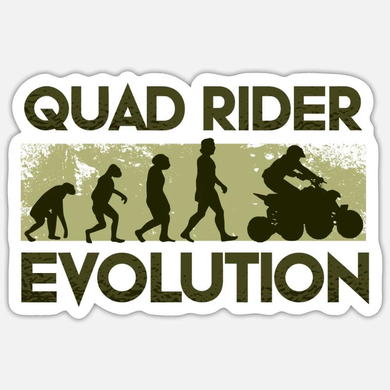 Quad Evolution - Sticker Größe S (10 x 10 cm) - Mattweiß