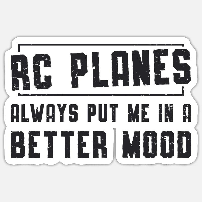 RC Modellflieger Modellflug Flugzeug Geschenkidee - Sticker Größe S (10 x 10 cm) - Mattweiß