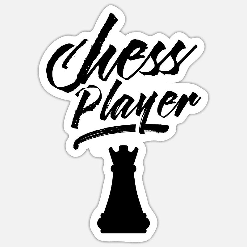 Jeu d’échecs d’échecs Professeur d’échecs - Sticker taille S (10 x 10 cm) - blanc mat