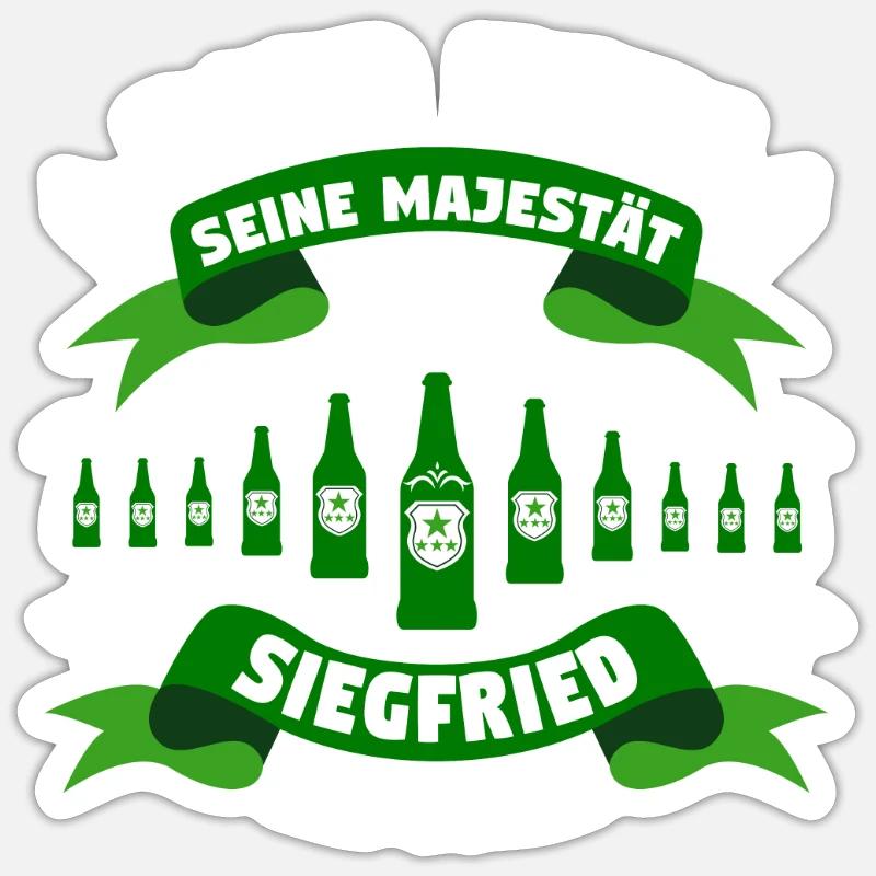 Siegfried - Bier her! Majestät Siegfried hat Durst Sticker Größe S (10 x 10 cm)