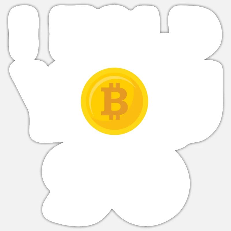 Bitcoin - Sticker taille S (10 x 10 cm) - blanc mat