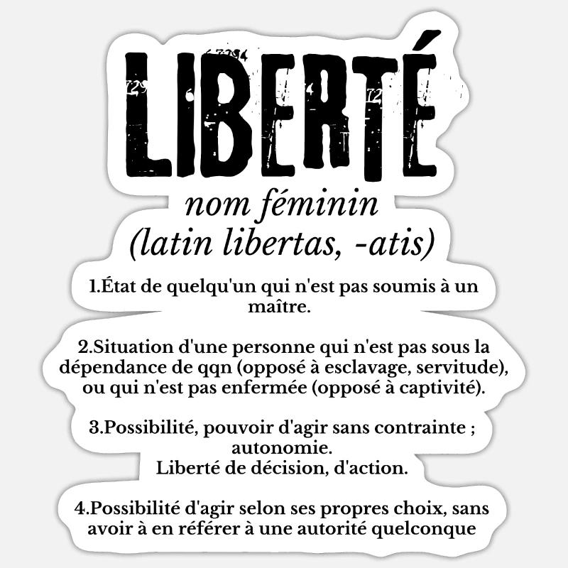 Liberté - Sticker taille S (10 x 10 cm) - blanc mat