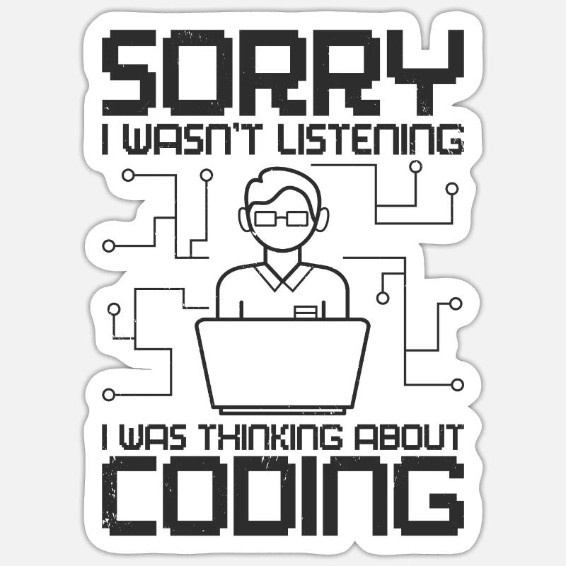 Programmeurs logiciels Web Coder Coding développeur - Sticker taille S (10 x 10 cm) - blanc mat