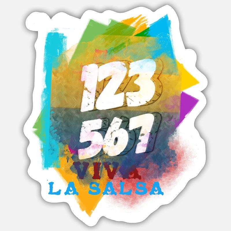 Salsa Dance Salsa 123 567 - Sticker size S (10 x 10 cm) - white matte