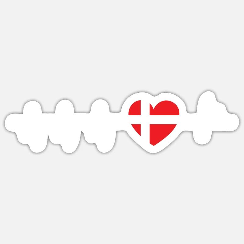Danemark - Sticker taille S (10 x 10 cm) - blanc mat