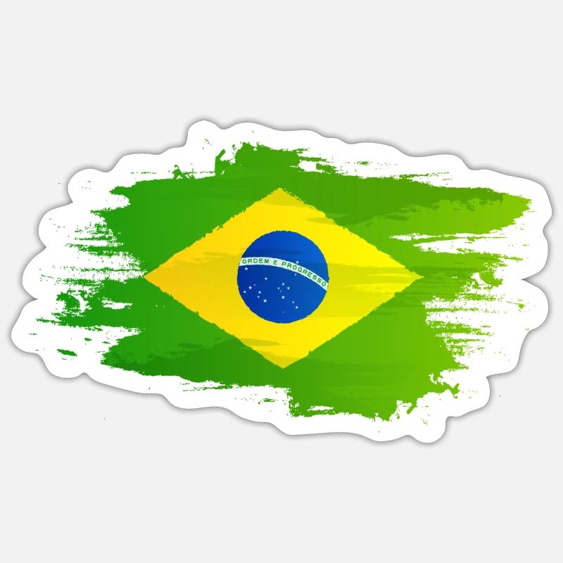 Brésil - Sticker taille S (10 x 10 cm) - blanc mat
