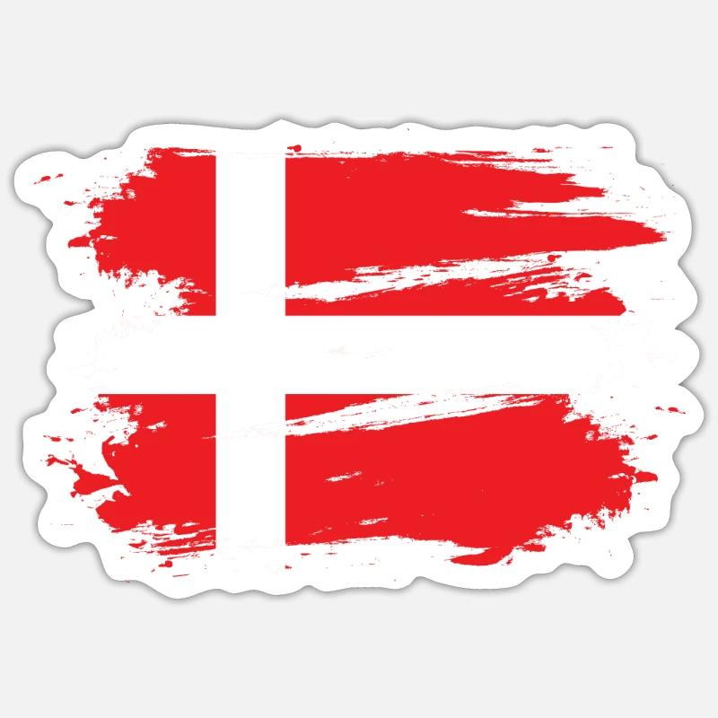 Danemark - Sticker taille S (10 x 10 cm) - blanc mat