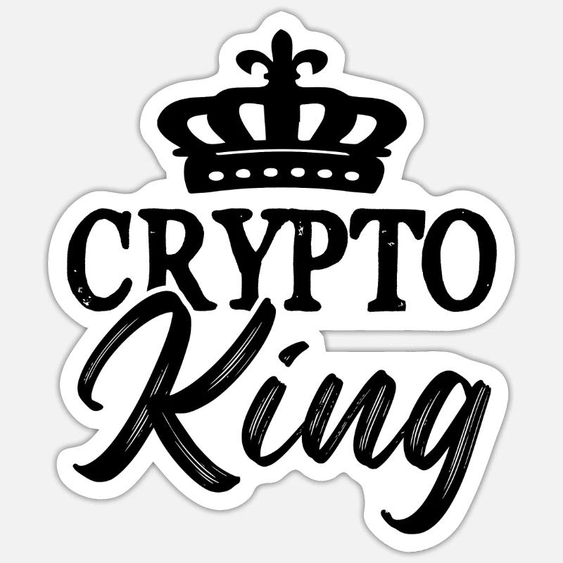 Crypto King Bitcoin - Sticker size S (10 x 10 cm) - white matte