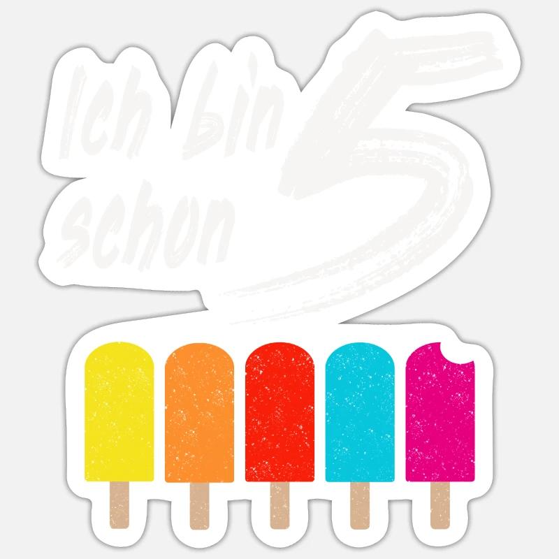Ich bin schon 5 Geburtstagsgeschenk Sticker Größe S (10 x 10 cm)