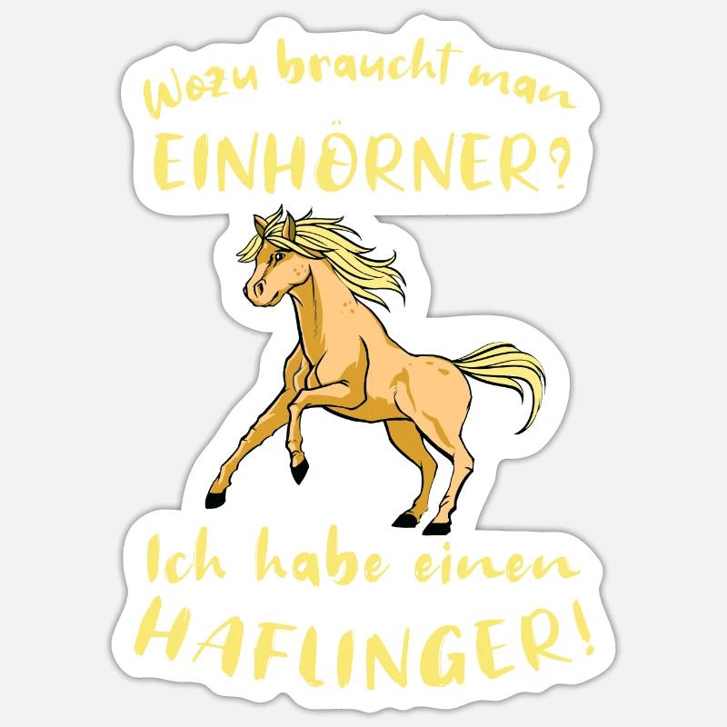 Haflingermotiv Pferde Haflinger Geschenkidee Sticker Größe S (10 x 10 cm)