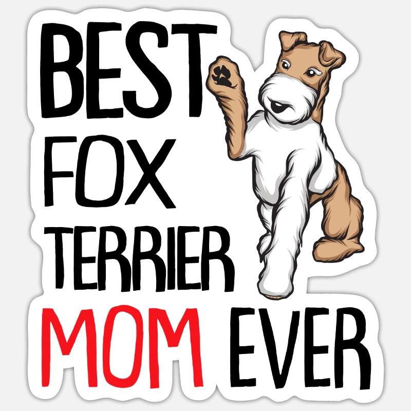 Foxterrier - Sticker taille S (10 x 10 cm) - blanc mat