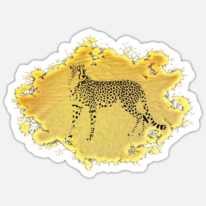 Guépard - Sticker taille S (10 x 10 cm) - blanc mat