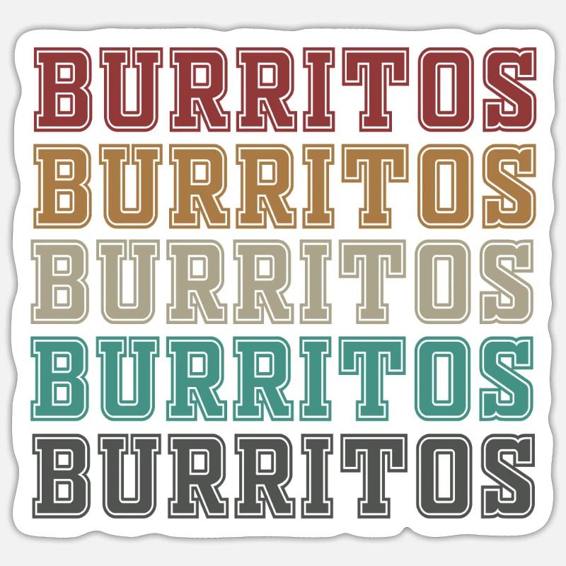 Burritos - Sticker taille S (10 x 10 cm) - blanc mat
